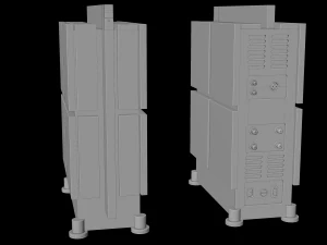 Dynaudio speakers and power amplifier 3D Model