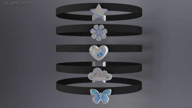 A set of chokers 3D 模型 .c4d .max .obj .3ds .fbx .stl .blend 