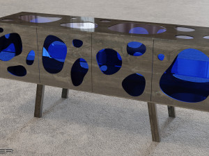 Aquario - designer table and cabinet 3Dモデル