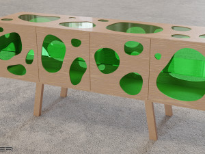 Aquario - designer table and cabinet 3Dモデル