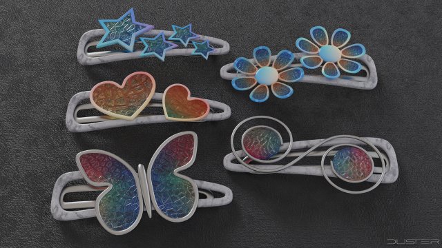 A Set of Hairpins 3D मॉडल .c4d .max .obj .3ds .fbx .stl .blend 