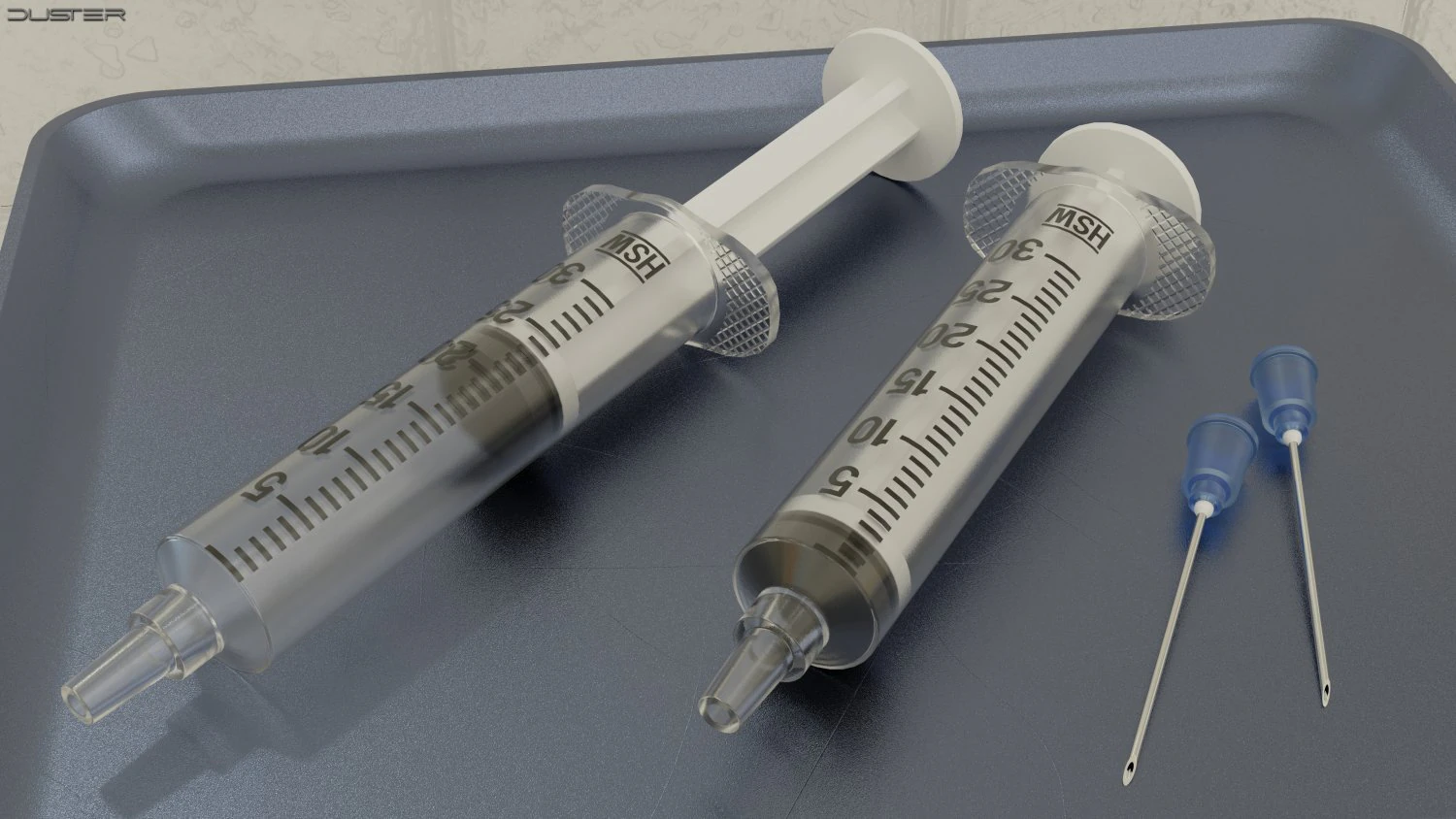 Medical Syringe 3D Model .c4d .max .obj .3ds .fbx .stl .blend 