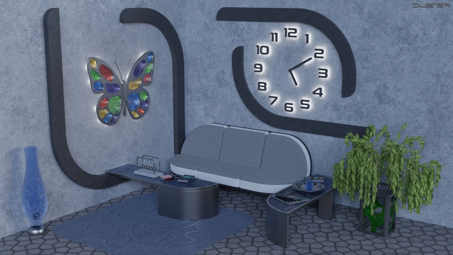 房间一角 3D 模型 .c4d .max .obj .3ds .fbx .stl .blend 