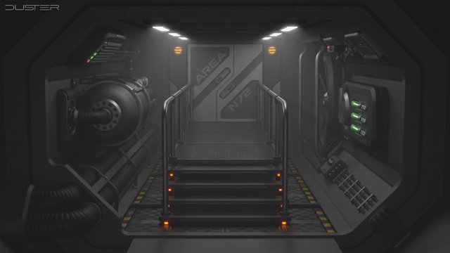 Sci-Fi Corridor 3D मॉडल .c4d .max .obj .3ds .fbx .stl .blend 