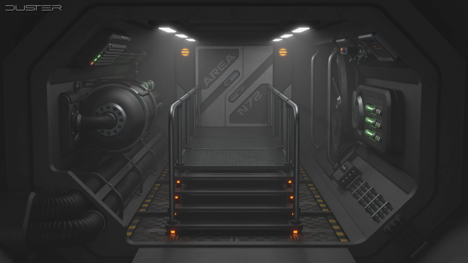 Sci-Fi Corridor 3D Model .c4d .max .obj .3ds .fbx .stl .blend 