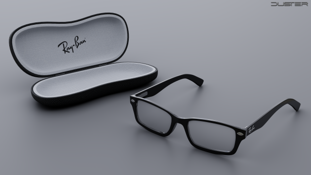Ray-Ban glasses and case 3D Модель .c4d .max .obj .3ds .fbx .stl .blend 