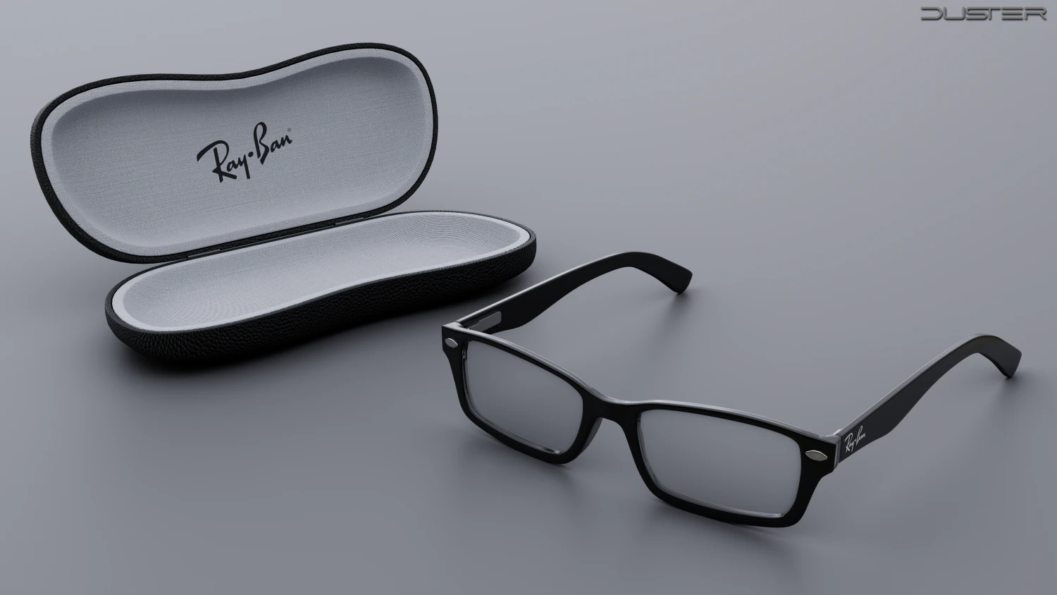 Ray-Ban glasses and case 3D Model .c4d .max .obj .3ds .fbx .stl .blend 