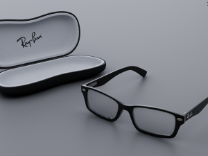 Ray-Ban glasses and case 3D 模型