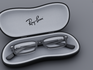 Ray-Ban glasses and case 3D Модель