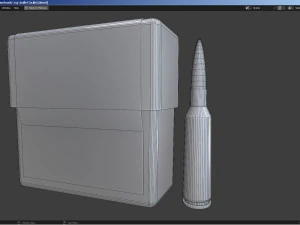 Bullet and Box - Barrett 3D Model