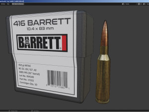 Bullet and Box - Barrett Modello 3D