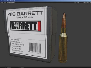 Bullet and Box - Barrett 3D Model