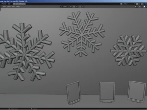 Modern Christmas Tree - Decoration Fireplace 3D Model