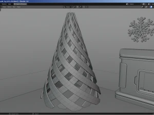 Modern Christmas Tree - Decoration Fireplace 3D Model
