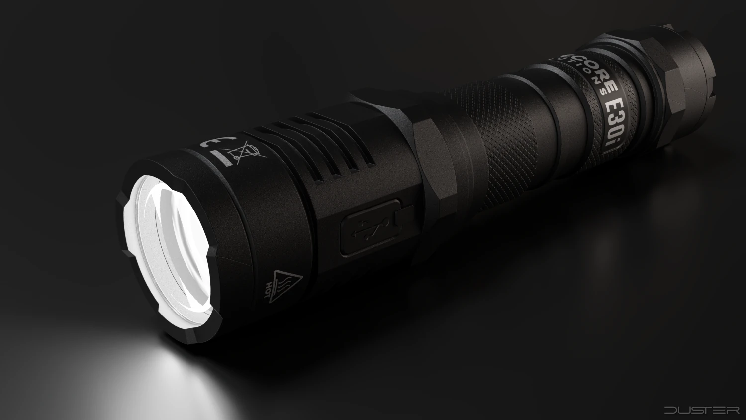 Tactical Flashlight 3D Model .c4d .max .obj .3ds .fbx .stl .blend 