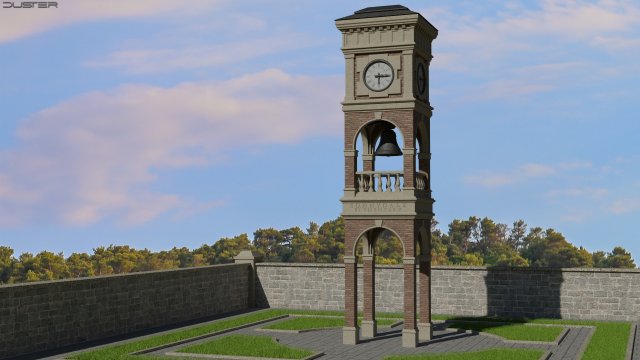 Bell - Clock Tower 3D 模型 .c4d .max .obj .3ds .fbx .stl .blend 