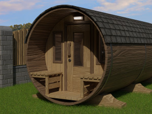Garden Barrel Sauna 3D Model