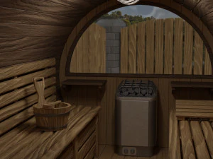 Garden Barrel Sauna 3D Model