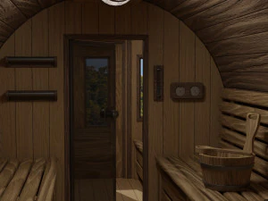 Garden Barrel Sauna 3D Model