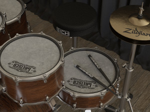 Percussion - Drum Set Modello 3D