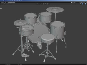 Percussion - Drum Set Modello 3D
