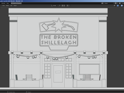 The Broken Shillelagh - pub restaurant from Saints Row 3 Modelo 3D