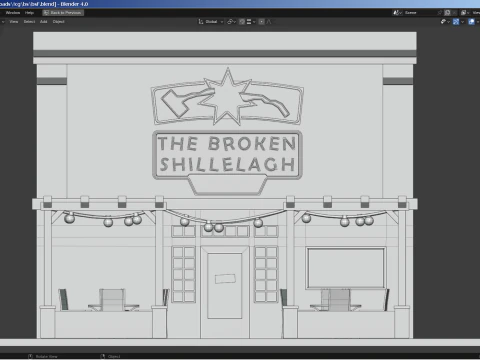 The Broken Shillelagh - pub restaurant from Saints Row 3 3D Model