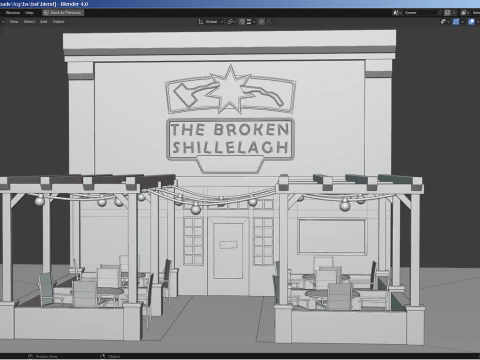 The Broken Shillelagh - pub restaurant from Saints Row 3 3D Model