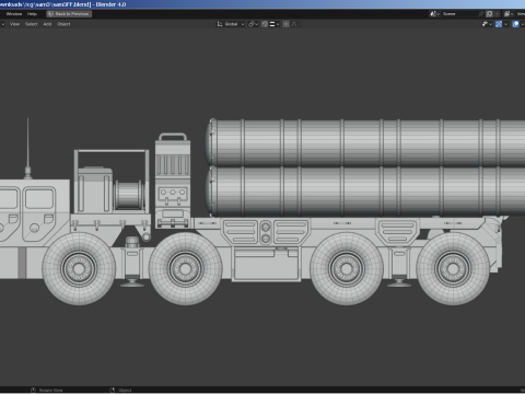 SAM Mobile Missile Launcher 2 of 3 3D Модель