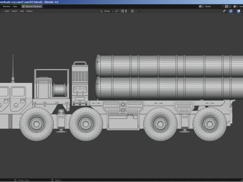 SAM Mobile Missile Launcher 2 of 3 3D Model