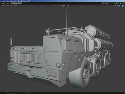 SAM Mobile Missile Launcher 2 of 3 3D Model