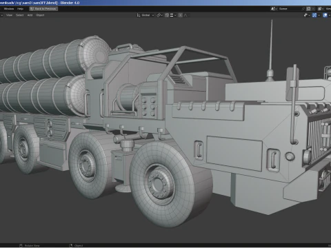 SAM Mobile Missile Launcher 2 of 3 3D Model