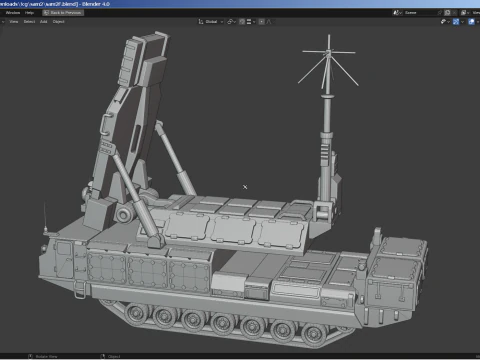 SAM Mobile Missile Radar 3 of 3 3D Model