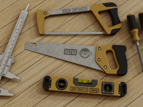 Woodworking Tools Set 3D Model