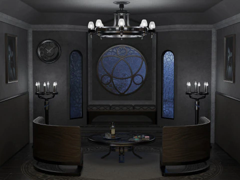 Modern Gothic Room 3D Model