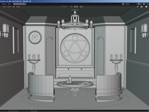 Modern Gothic Room 3D-Modell