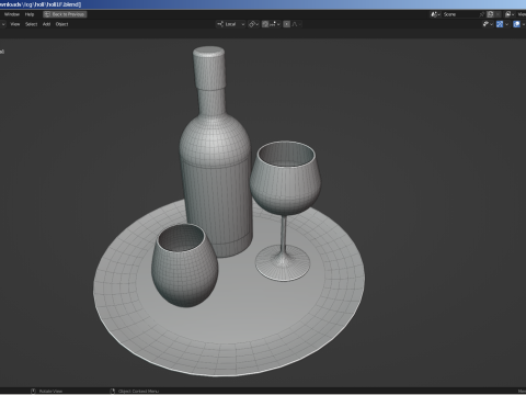 Holiday Decor - Wine - Glasses - Candles Modelo 3D