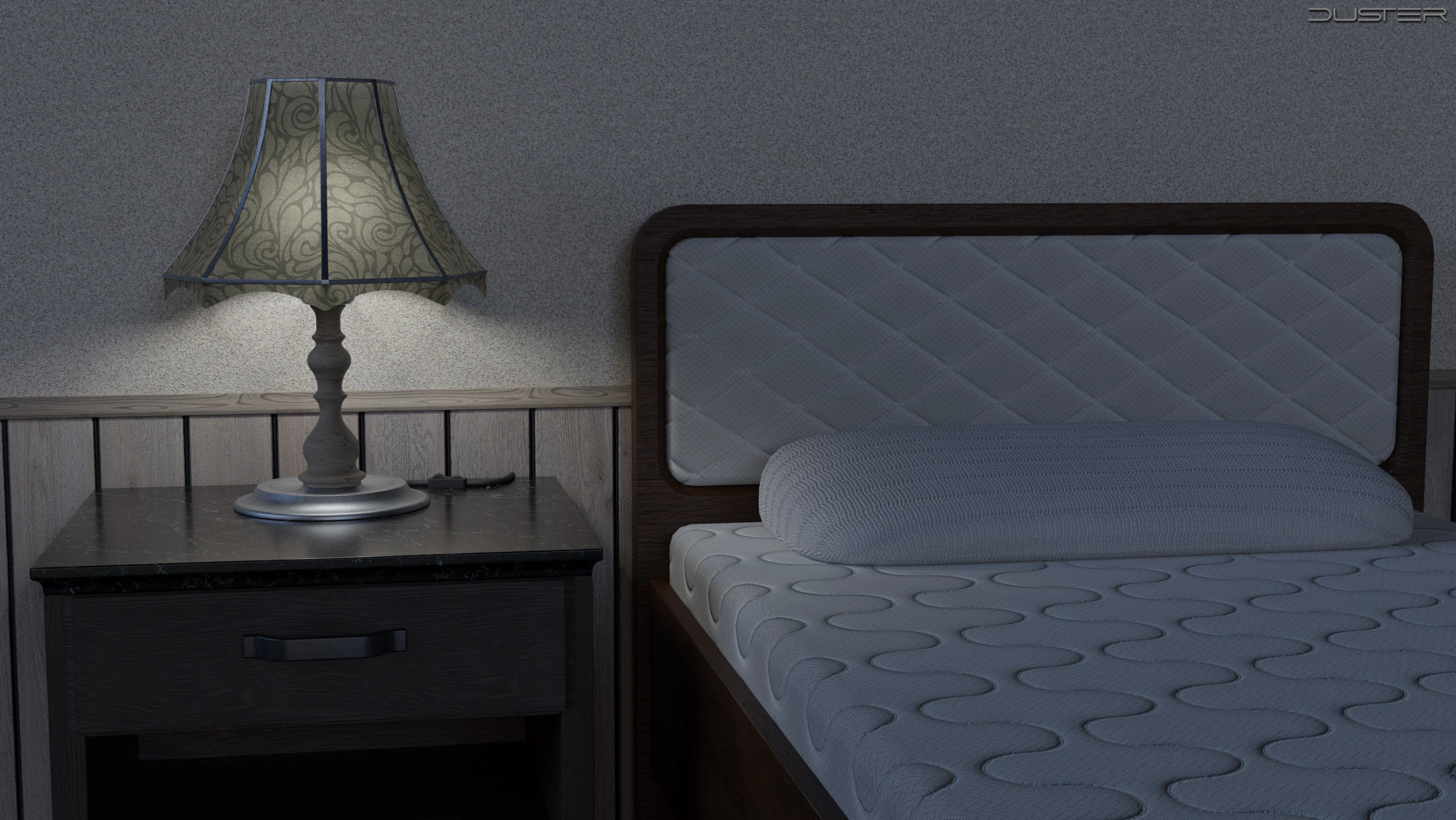 A set of 3 lamps and 3 nightstands 3D Model .c4d .max .obj .3ds .fbx .stl .blend 