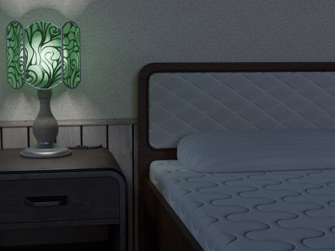 A set of 3 lamps and 3 nightstands Model 3D