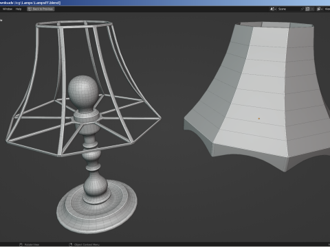 A set of 3 lamps and 3 nightstands Model 3D
