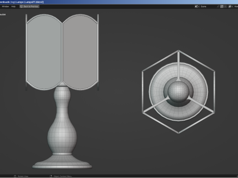 A set of 3 lamps and 3 nightstands Model 3D