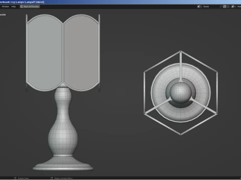 A set of 3 lamps and 3 nightstands 3D Model