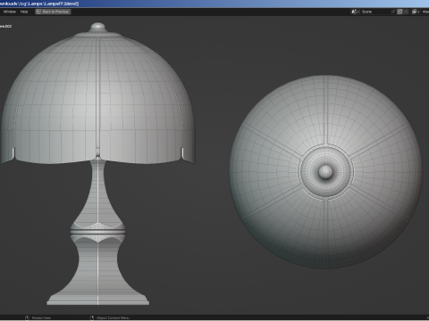 A set of 3 lamps and 3 nightstands Model 3D