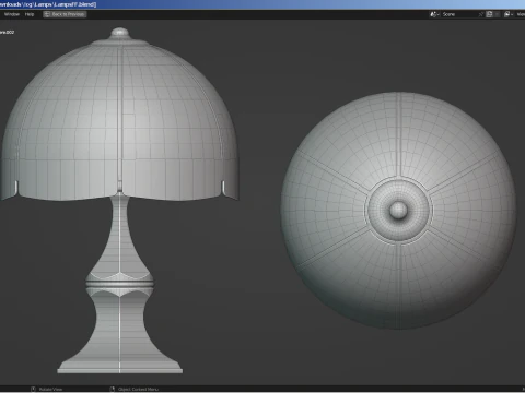 A set of 3 lamps and 3 nightstands 3D Model