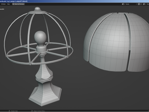 A set of 3 lamps and 3 nightstands Model 3D