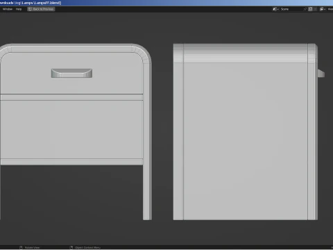 A set of 3 lamps and 3 nightstands 3D Model