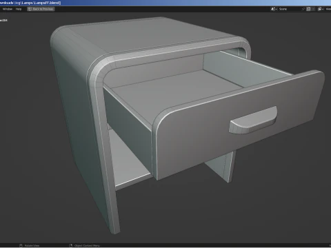 A set of 3 lamps and 3 nightstands 3D Model