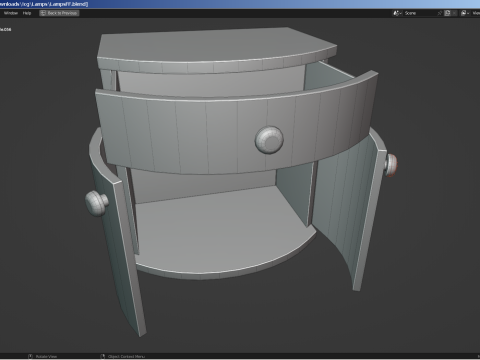 A set of 3 lamps and 3 nightstands Model 3D