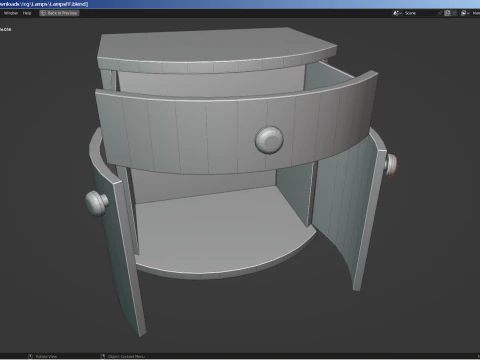 A set of 3 lamps and 3 nightstands 3D Model