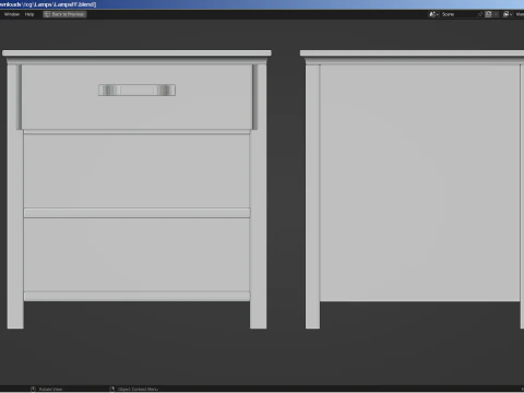 A set of 3 lamps and 3 nightstands 3D Model